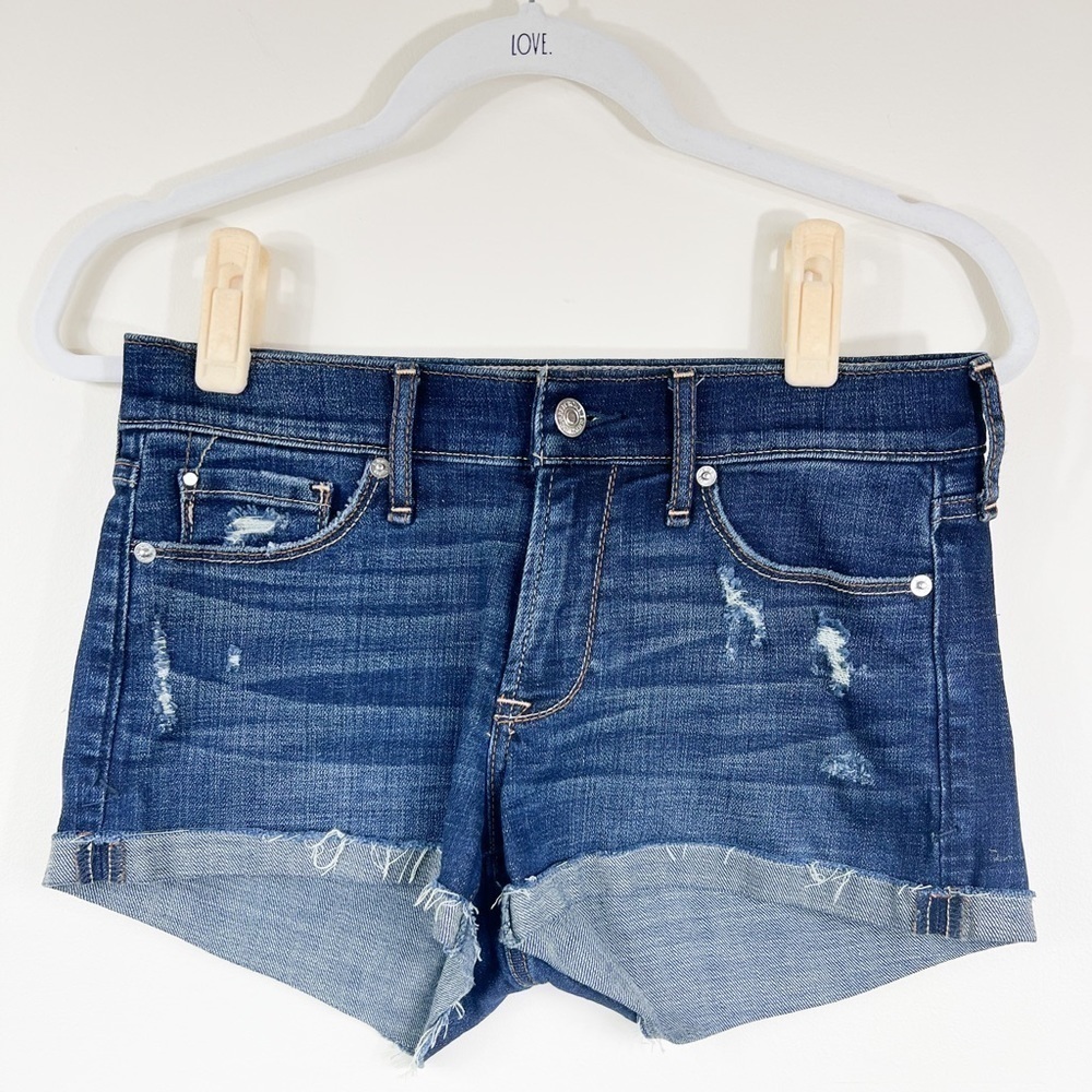 Abercrombie & Fitch | 70s Vibe Cowgirl Distressed Denim Jorts Shorts | W 25 L 2